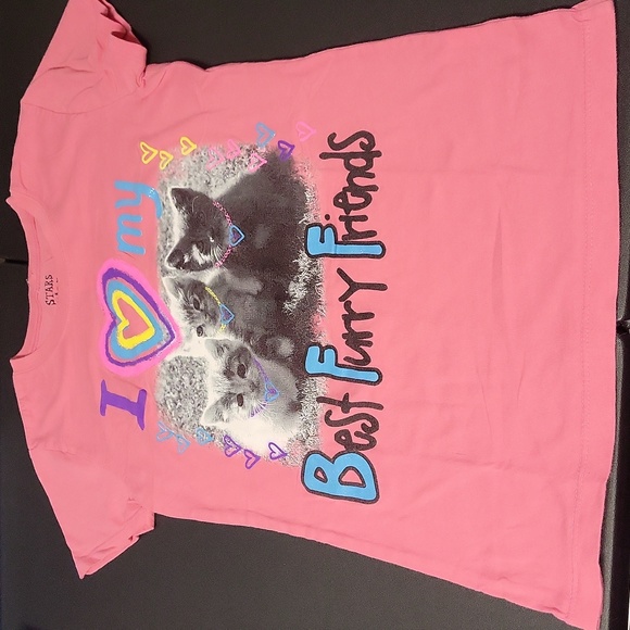 Stars & Sprinkles Pink Short Sleeve Kitten T-shirt - Picture 1 of 3